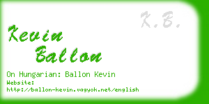 kevin ballon business card